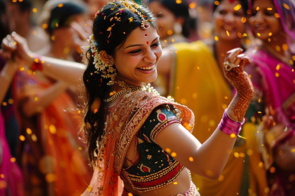 Girl dancing in indian wedding in Dehradun planned by Event Circuit - wedding planners